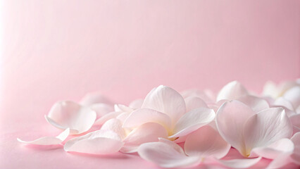 White petals and flowers on pink background, isolated macro shot showcasing nature's beauty in a spring bouquet Perfect for a Valentine's card or romantic gift