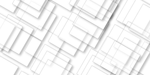 Title	
White geometric overlapping square pattern. Vector illustration technology background with shadow. Modern minimal and clean white background with realistic line. light silver background modern 