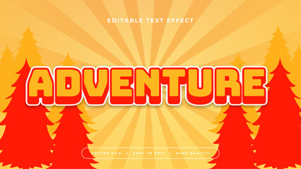 Red orange and white adventure 3d editable text effect - font style