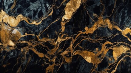 Black Marble with golden texture background