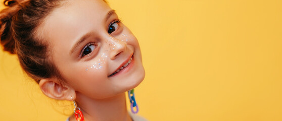 Kid smile joyful child cheerful happy little girl