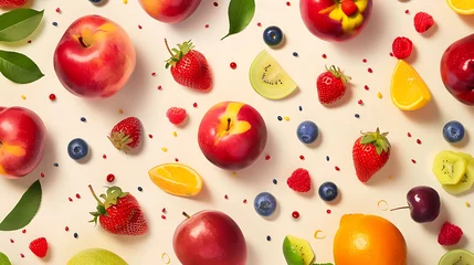 Fotobehang Fun fruits wallpaper,  add vitamins and minerals to the body © DrPhatPhaw