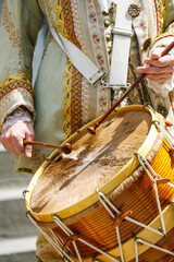 Ancient drummer close up