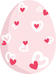 red and white heart on eater egg