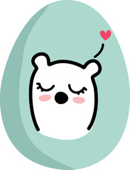 white teddy on eater egg