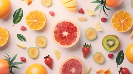 Poster Fun fruits wallpaper,  add vitamins and minerals to the body © DrPhatPhaw