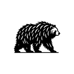 black and white bear vector. bear logo design template