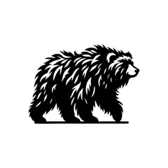 black and white bear vector. bear logo design template