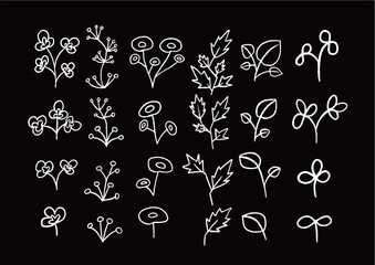 手書き風かわいい植物のゆるいイラスト