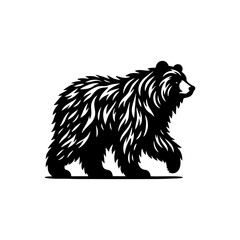 black and white bear vector. bear logo design template