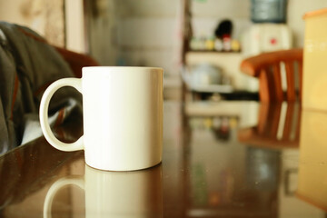 white cup in the kitchen