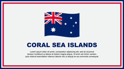 Coral Sea Islands Flag Abstract Background Design Template. Coral Sea Islands Independence Day Banner Social Media Vector Illustration. Coral Sea Islands Banner