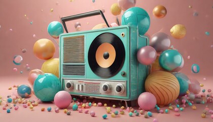 Obraz premium party balloons and notes