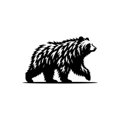 black and white bear vector. bear logo design template