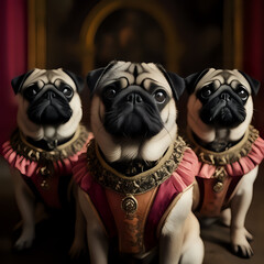 A group of pug dogs  - generated by ai