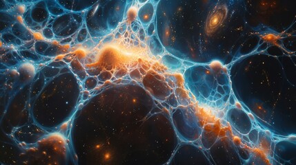 A breathtaking view of the cosmic web with each individual thread representing a unique entity in the vastness of space yet all connected in a greater cosmic whole.