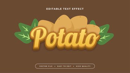 Green brown and orange potato 3d editable text effect - font style