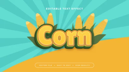 Fototapete Rund Blue green and orange corn 3d editable text effect - font style © QalamVision