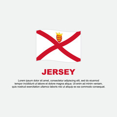Jersey Flag Background Design Template. Jersey Independence Day Banner Social Media Post. Jersey Background