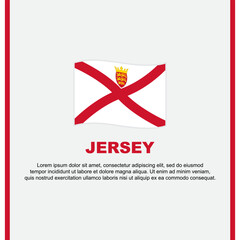 Jersey Flag Background Design Template. Jersey Independence Day Banner Social Media Post. Jersey Cartoon