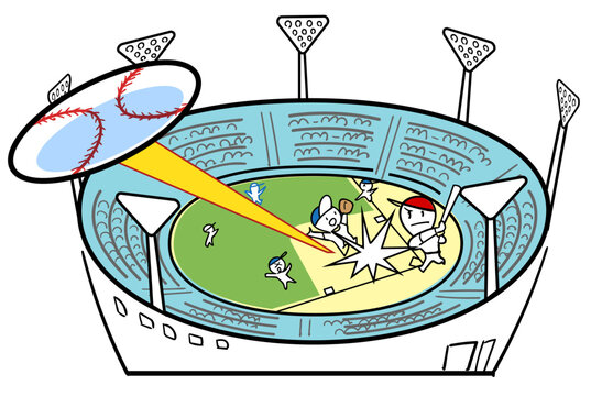 baseball stadium cartoon scene with players clip art preview