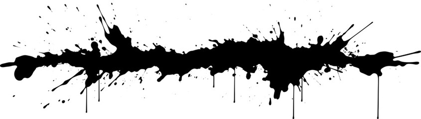 artistic texture of ink brush strokes, Isolated ink splashes and drops. Different handdrawn spray design, grunge splash - obrazy, fototapety, plakaty