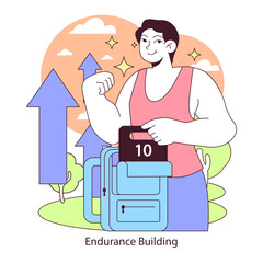 Endurance training concept. Flat vector illustration.