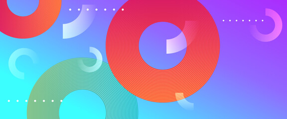 Colorful modern and simple abstract gradient banner art vector with shapes. For background presentation, background, wallpaper, banner, brochure, web layout, and cover