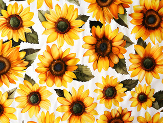 seamless background with sunflowers