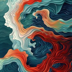 Create a piece inspired by the concept of constantly shifting and changing, like an oscillating wave , unique hyper-realistic illustrations
