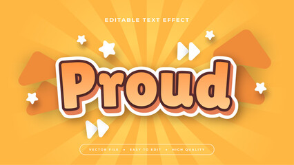 Orange yellow and white proud 3d editable text effect - font style