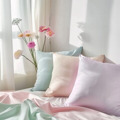 Soft pastel colors blending seamlessly together to create a feeling of peace and harmony , no contrast