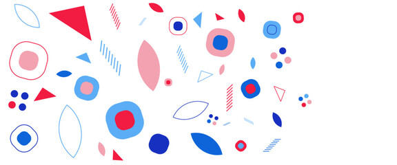 Colorful vector abstract banners with memphis geometric shapes. For banner, background, cover, poster, wallpaper, presentation background, certificate