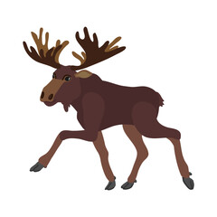 vector drawing moose,elk isolated at white background, hand drawn illustration