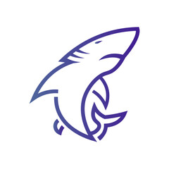 Blue sharp fierce shark logo