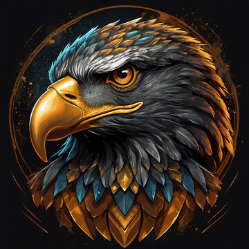Animal character illustration head eagle