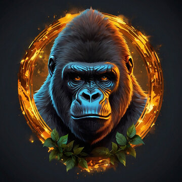 Animal character illustration head gorilla