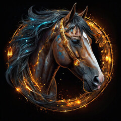 Animal character illustration head horse