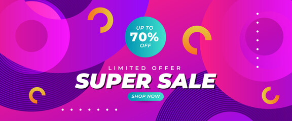 Green orange and purple violet shopping day flash sale banner template design. Vector illustration. For sale background, poster, flyer, catalog