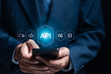 API, Application programing interface concept, software development tool, information technology....
