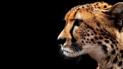 Charming cheetah on black background