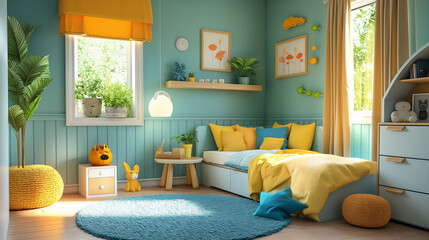 bedroom interior design Modern style children's bedroom