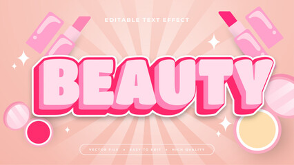 Pink and beige beauty 3d editable text effect - font style