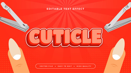 Gray grey brown and red cuticle 3d editable text effect - font style