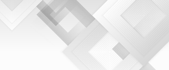 White vector minimalist simple abstract geometric banner. Graphic design element modern style concept for background, banner, flyer, card, wallpaper, cover, or brochure