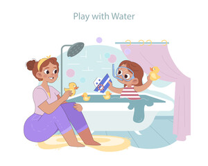 Bath Time Fun concept.