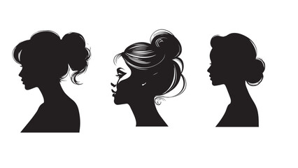 a profile woman silhouettes on the white background vector image