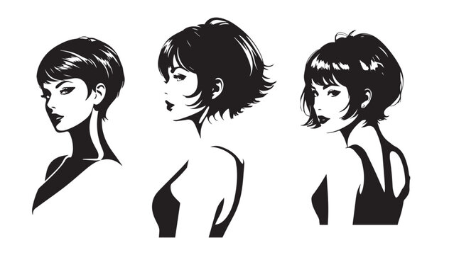 a profile woman silhouettes on the white background vector image