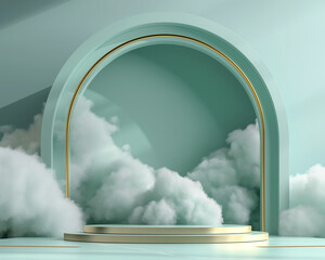 Light Cloud podium for marketing products 