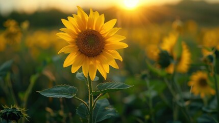 Sunflower Field in Summer Sunshine